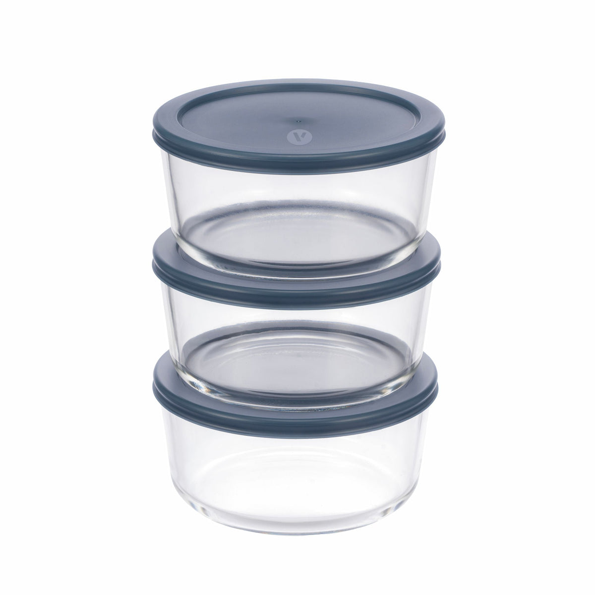 Round Glass Food Storage Container Set with Lids, 6-pc K4N4 - product image 1