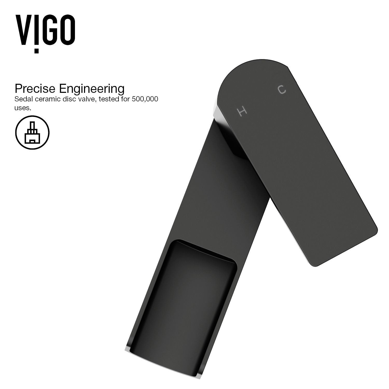 Amada Single Handle Vessel Sink Bathroom Faucet, Matte Black A7K8 - product image 2