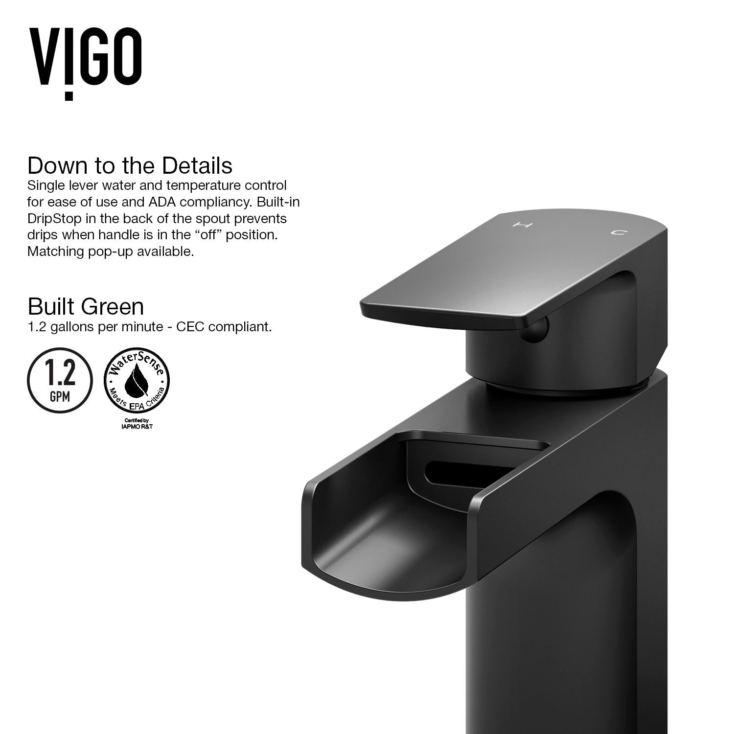 Amada Single Handle Vessel Sink Bathroom Faucet, Matte Black Q7R9 - product image 6