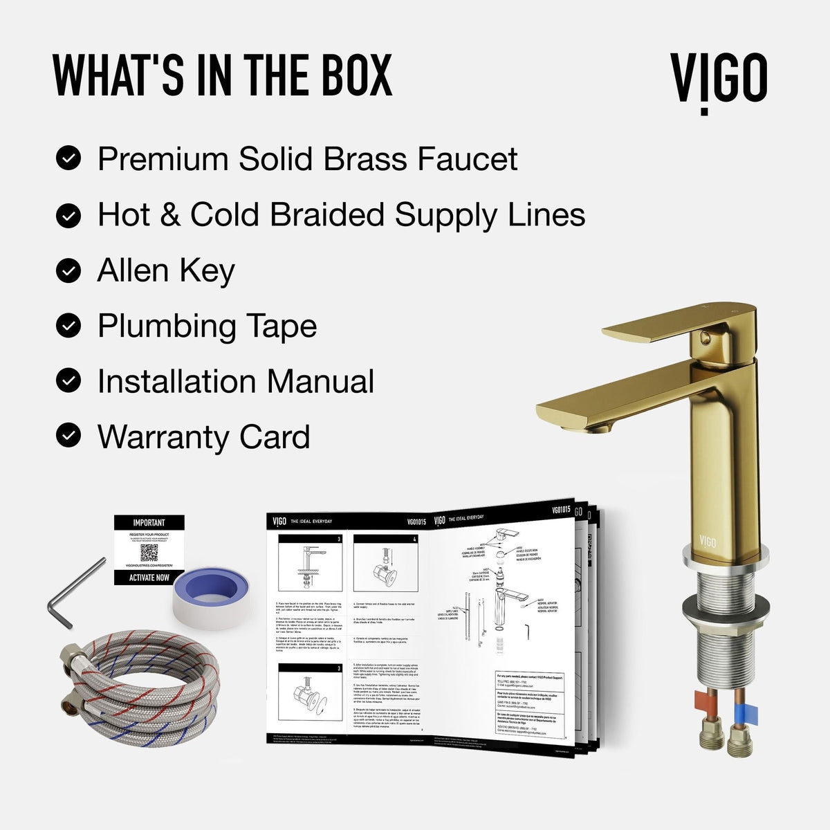 Davidson Single Handle Single Hole Bathroom Sink Faucet, WaterSense Certified, Matte Gold C2O2 - product image 5