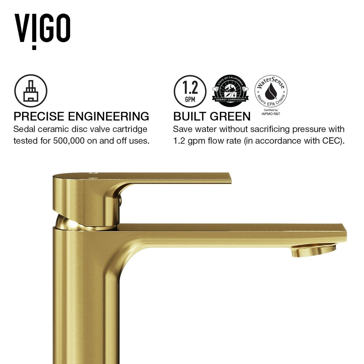 Davidson Single Handle Single Hole Bathroom Sink Faucet, WaterSense Certified, Matte Gold C2O2 - product image 7