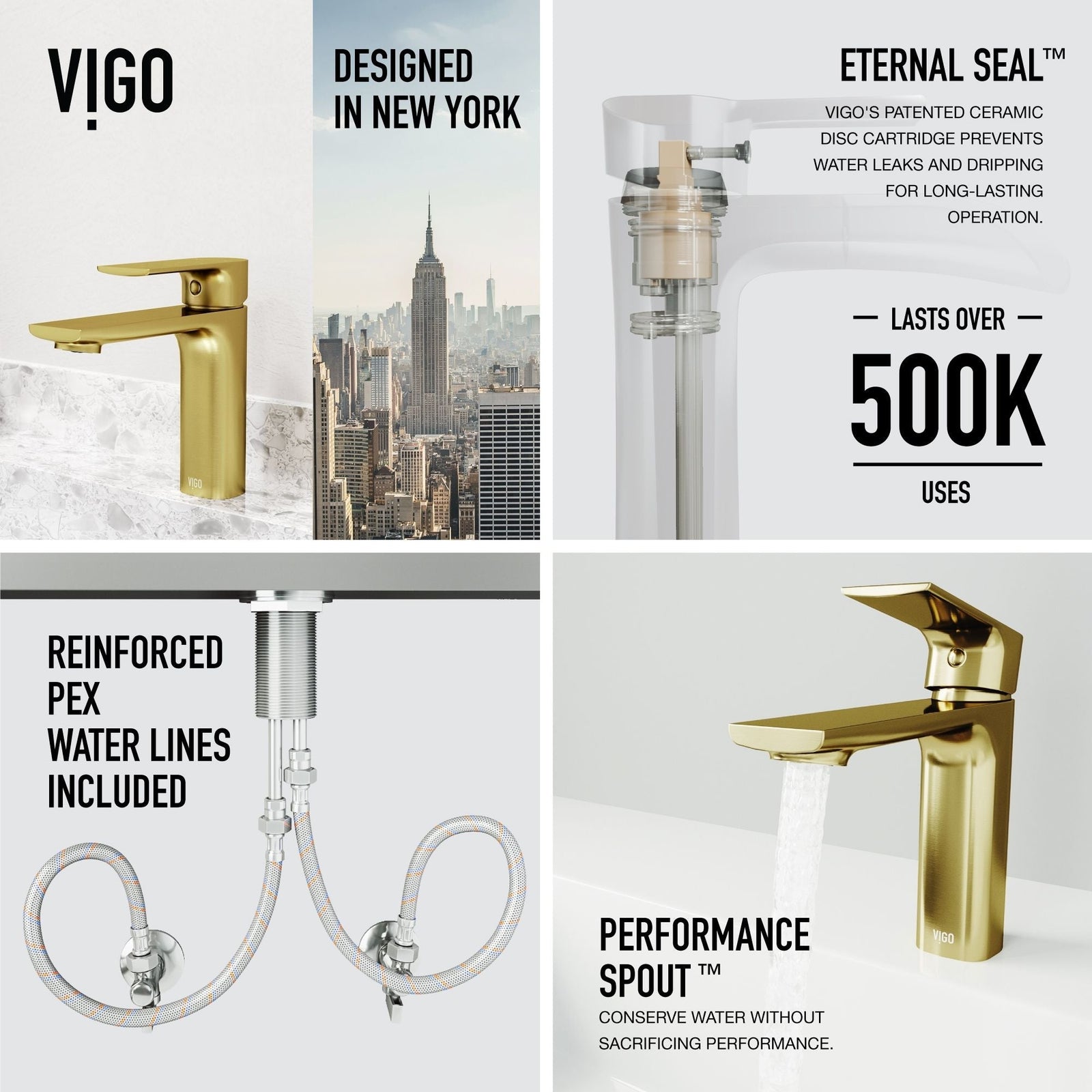 Davidson Single Handle Single Hole Bathroom Sink Faucet, WaterSense Certified, Matte Gold C2O2 - product image 8