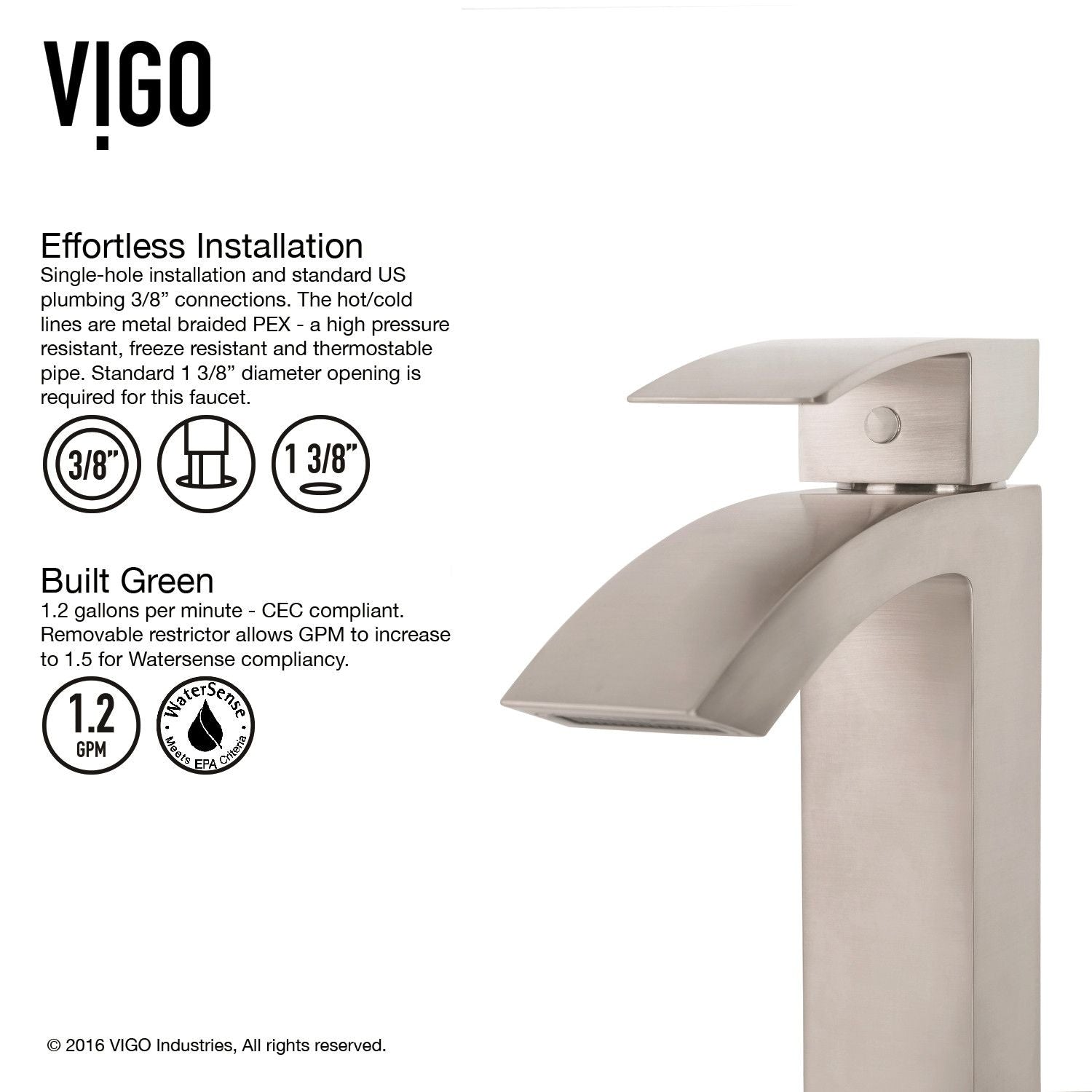 Duris Single Handle Single Hole Bathroom Sink Faucet, WaterSense Certified, Chrome G0I1 - product image 6