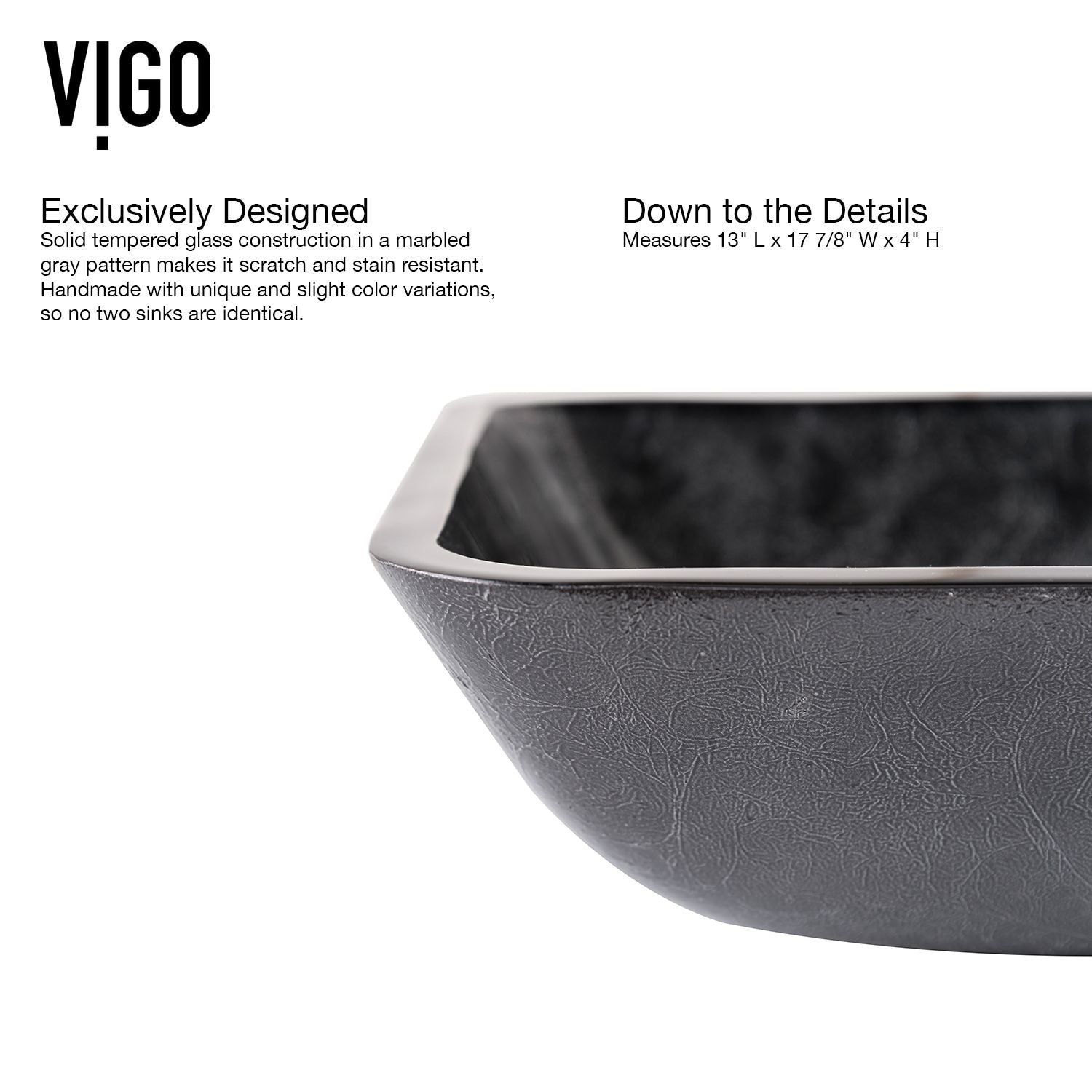 Glass Grey Onyx Bathroom Sink/Basin Set with Lexington Faucet and Rectangular Vessel O3T8 - product image 8