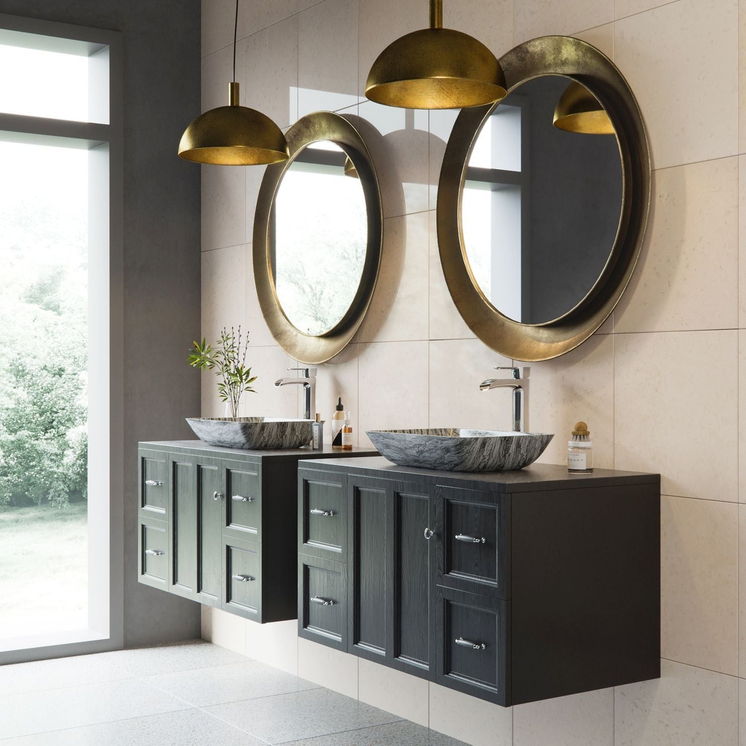 Glass Rectangular Vessel Bathroom Sink/Basin with Rounded Edges & Deep Bowl, Titanium K1E7 - product image 7