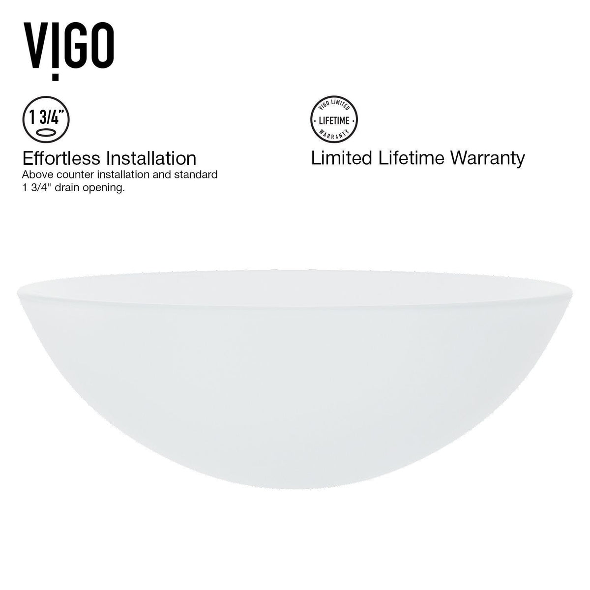Glass Round Vessel Bathroom Sink/Basin with Rounded Edges & Deep Bowl, White U5H7 - product image 4