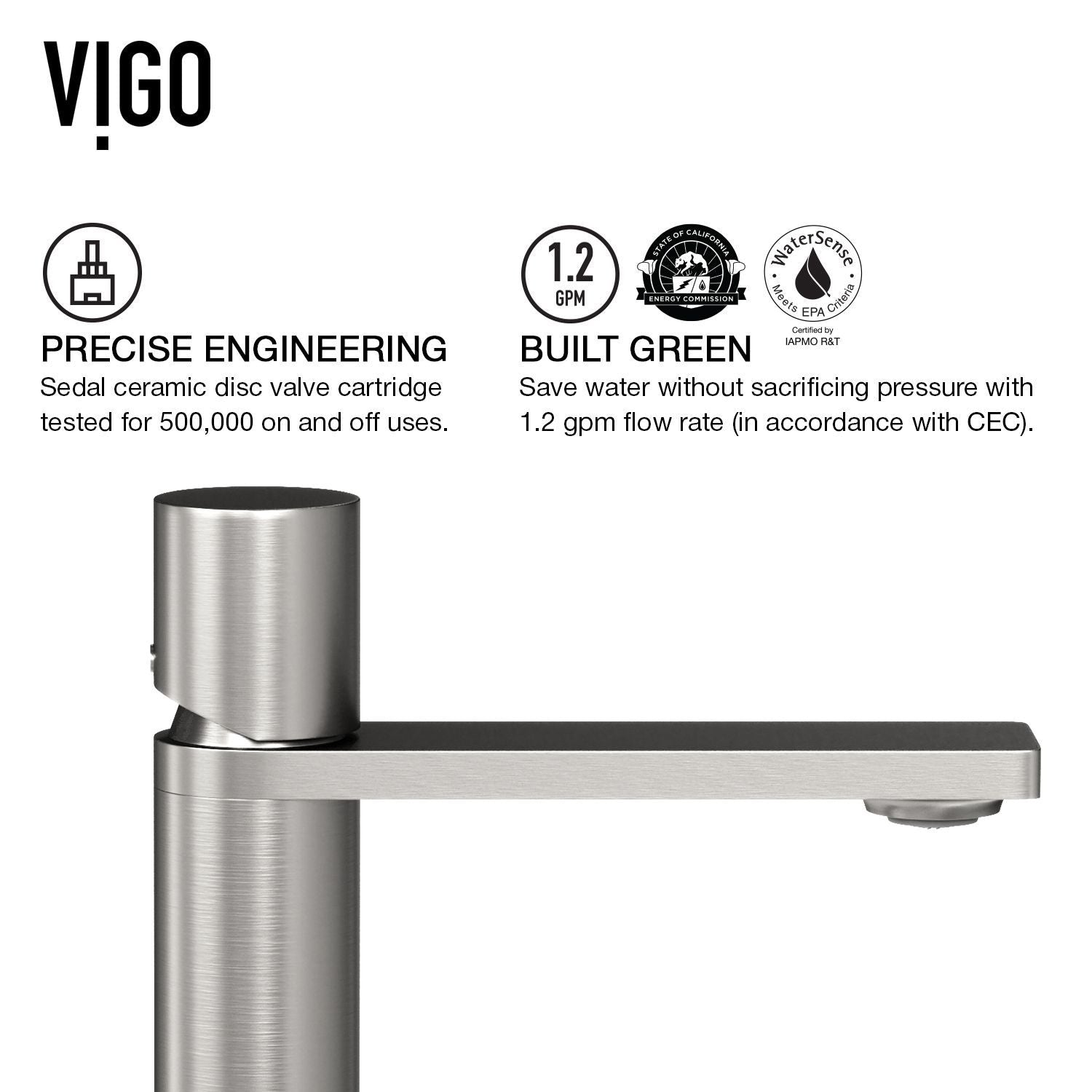 Lorca ConcretoStone Grey Bathroom Sink/Basin Set with Gotham Faucet and Rectangular Vessel G6A7 - product image 8