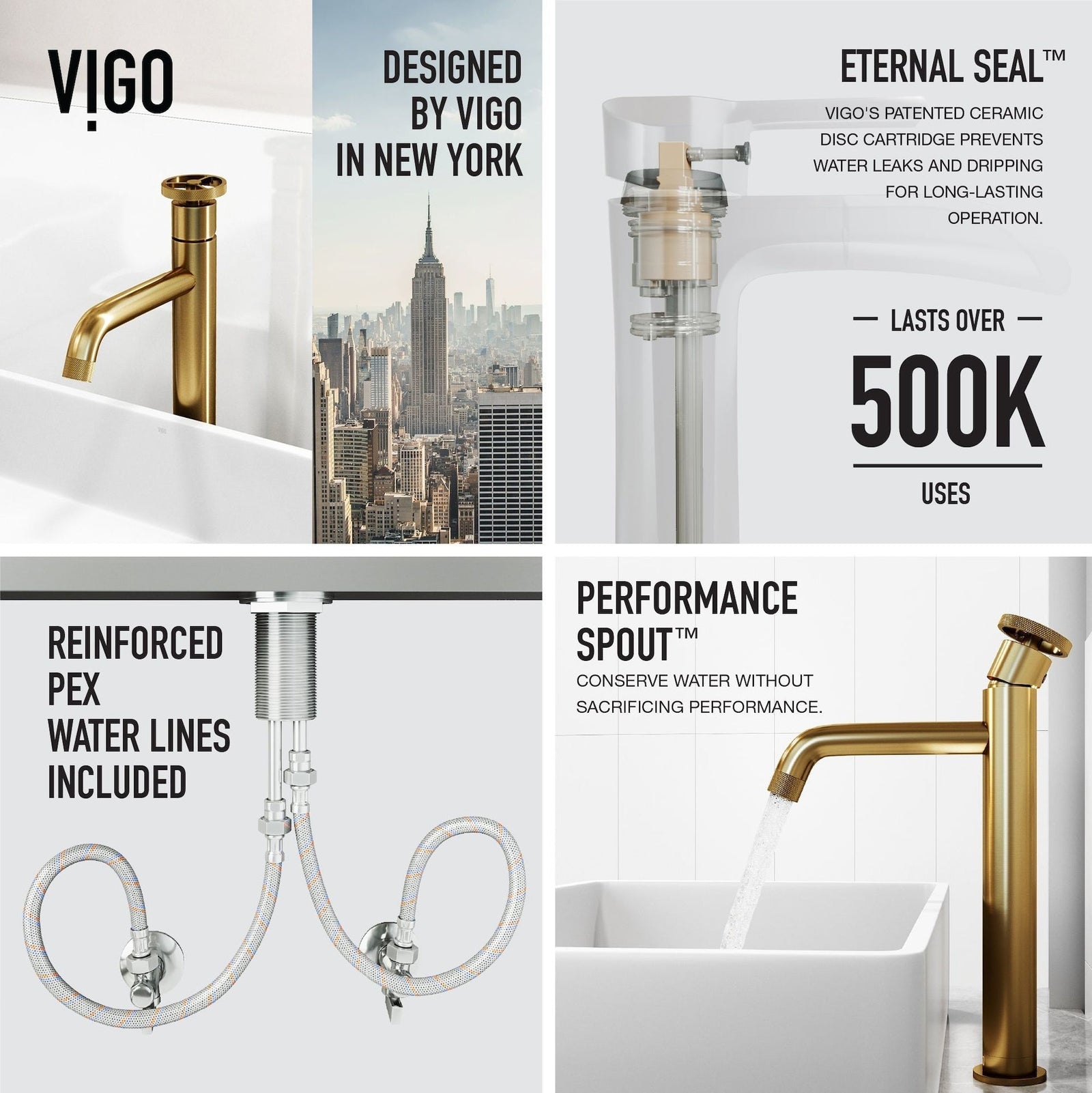 Magnolia MatteStone White Bathroom Sink/Basin Set with Cass Faucet and Rectangular Composite Vessel A8O2 - product image 7