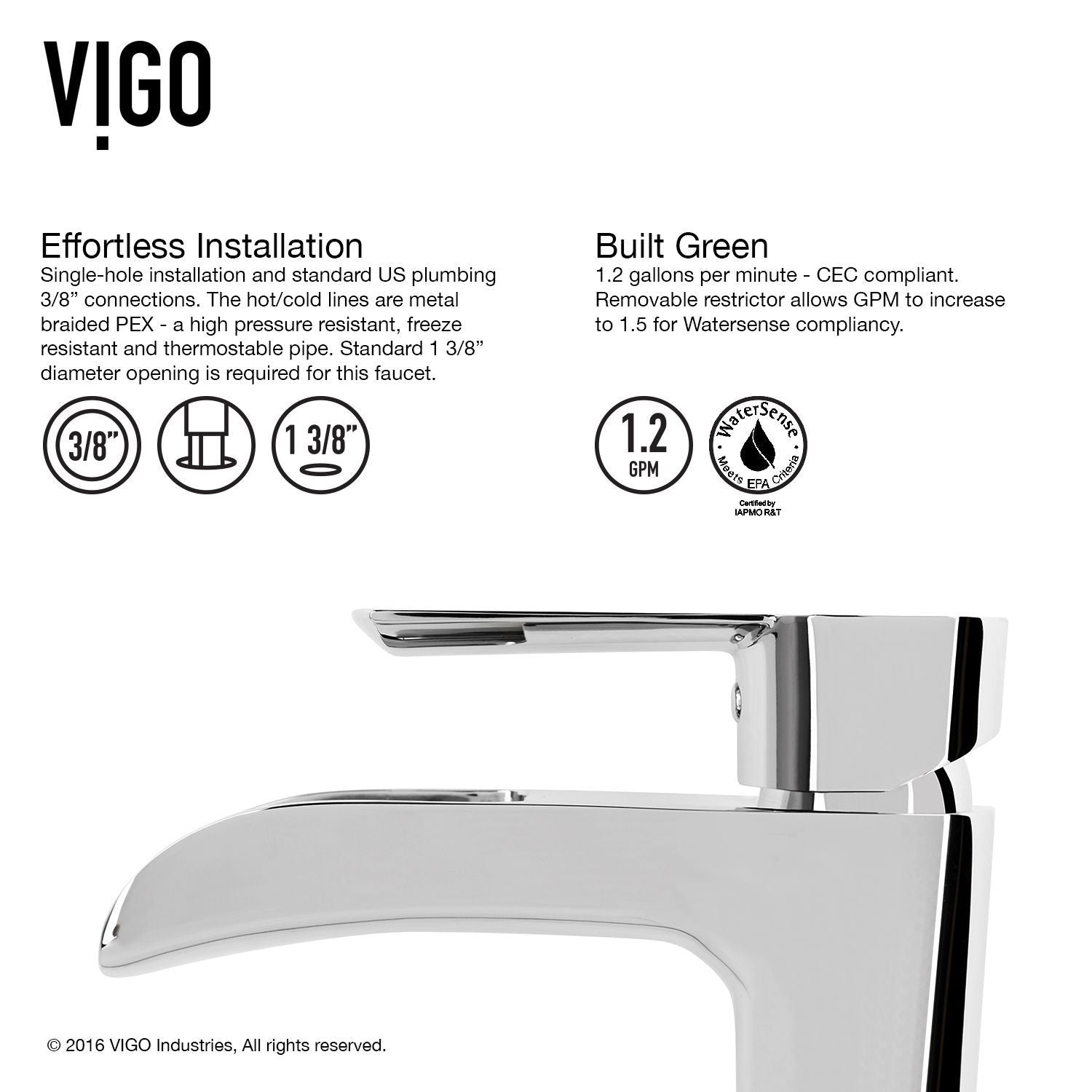 Magnolia MatteStone White Bathroom Sink/Basin Set with Niko Faucet and Rectangular Composite Vessel I6R9 - product image 4