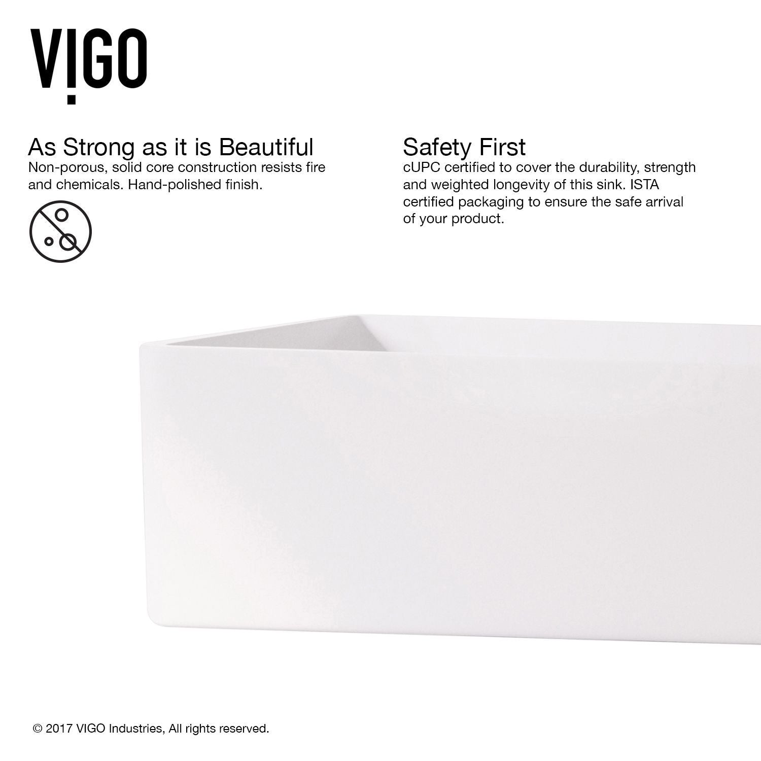 Magnolia MatteStone White Bathroom Sink/Basin Set with Niko Faucet and Rectangular Composite Vessel I6R9 - product image 5