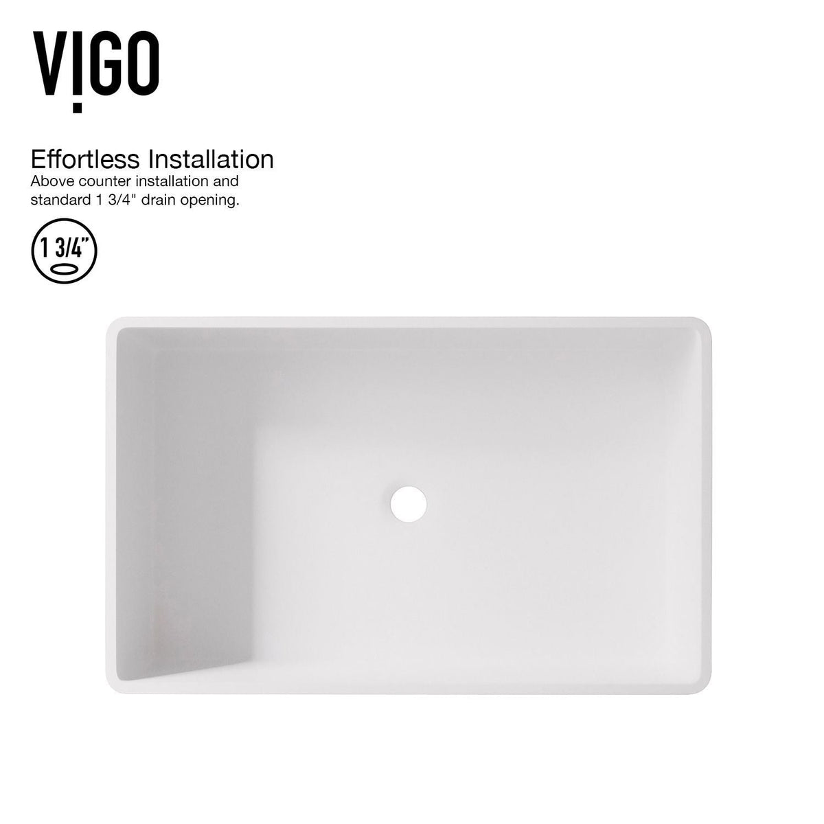 Magnolia MatteStone White Bathroom Sink/Basin Set with Olus Wall Mount Faucet and Rectangular Composite Vessel Z7H8 - product image 6