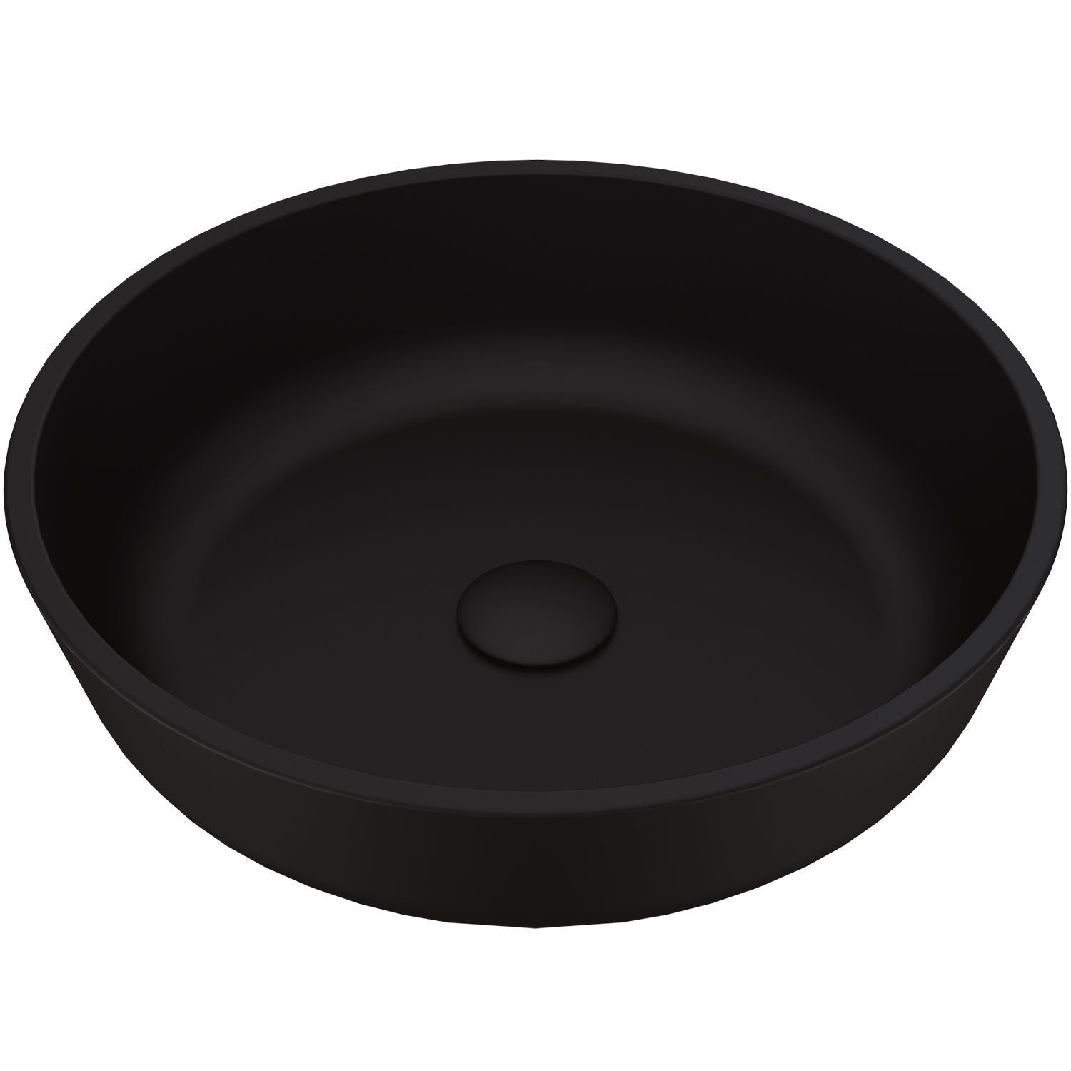 Modus Glass Round Vessel Bathroom Sink/Basin with Rounded Edges & Deep Bowl, Black V4R8 - product image 1