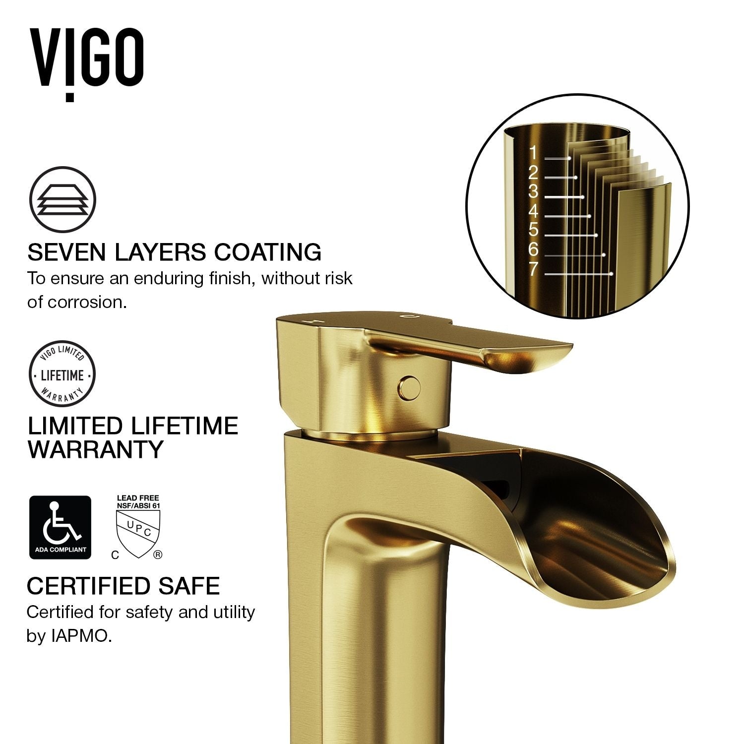 Niko Single Handle Single-Hole Bathroom Vessel Faucet in Matte Brushed Gold Z4F5 - product image 5