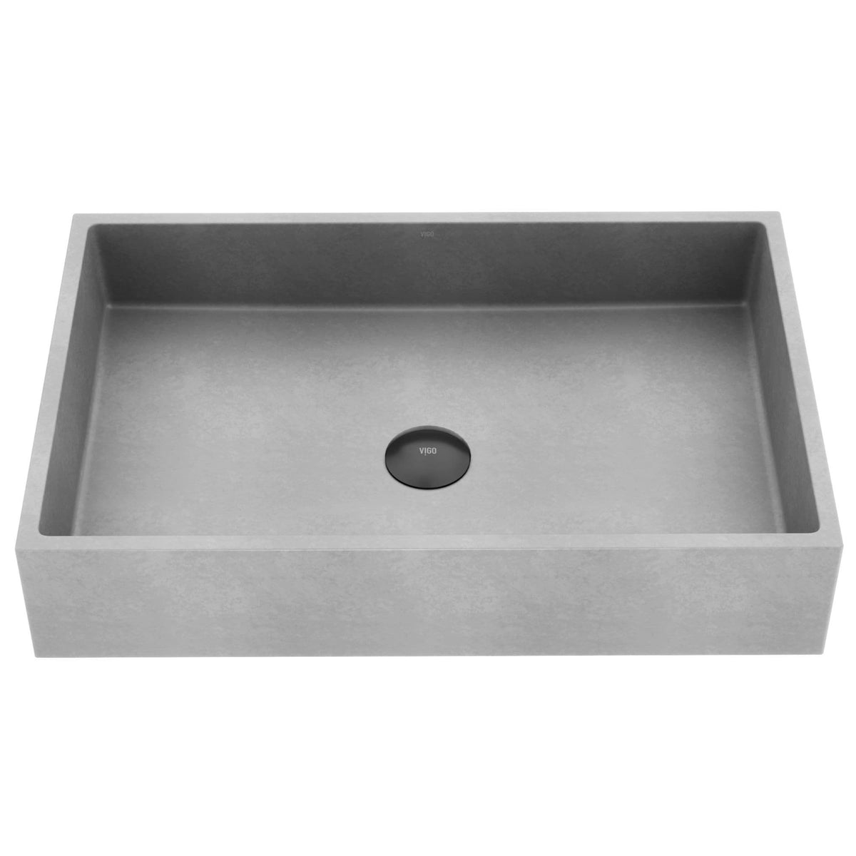 Orvieto Gothic ConcretoStone 24x15-in Deep Grey Bathroom Sink/Basin with Rectangular Vessel G5A1 - product image 1