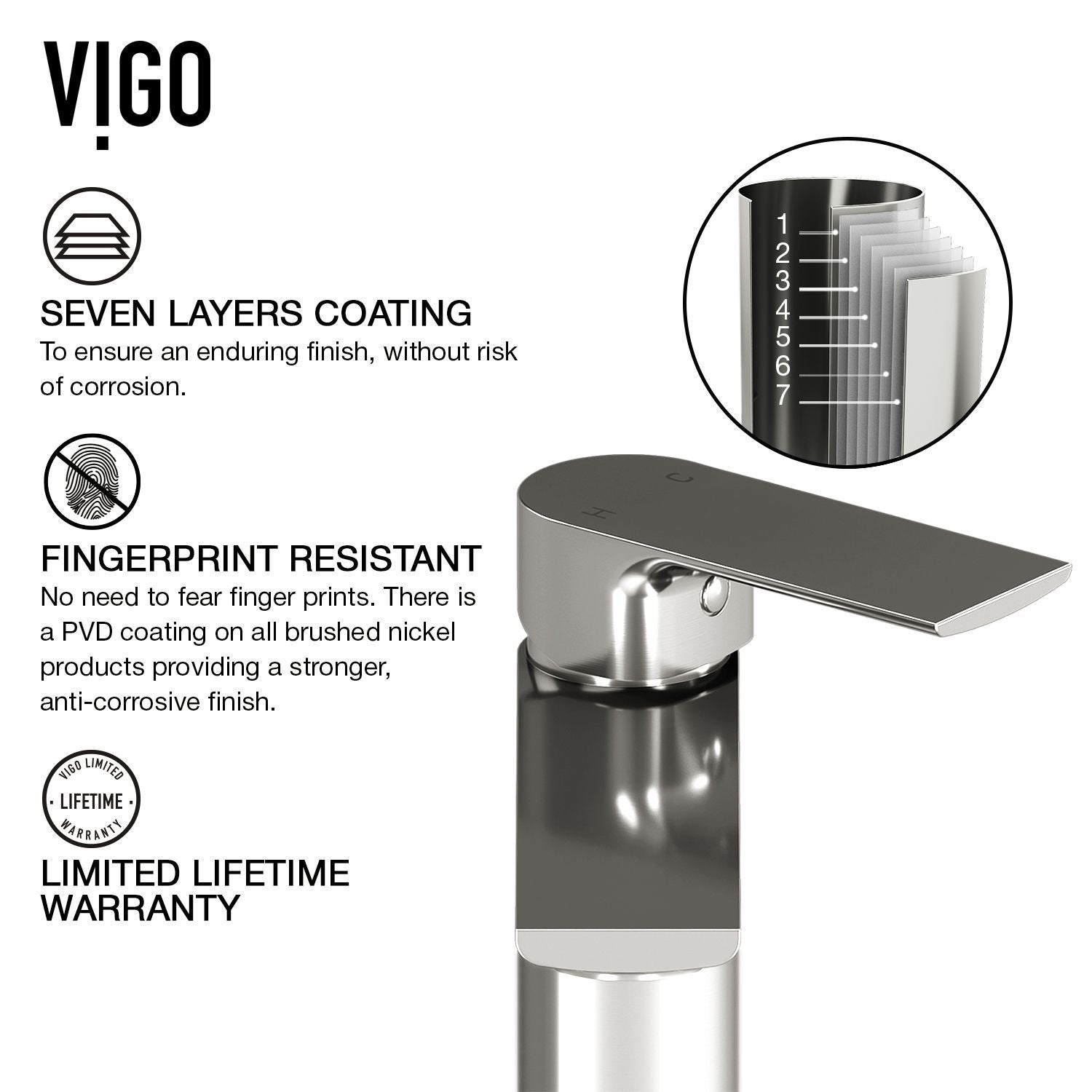 Palazzo Gothic ConcretoStone Grey Bathroom Sink/Basin Set with Niko Faucet and Rectangular Vessel G3G6 - product image 5