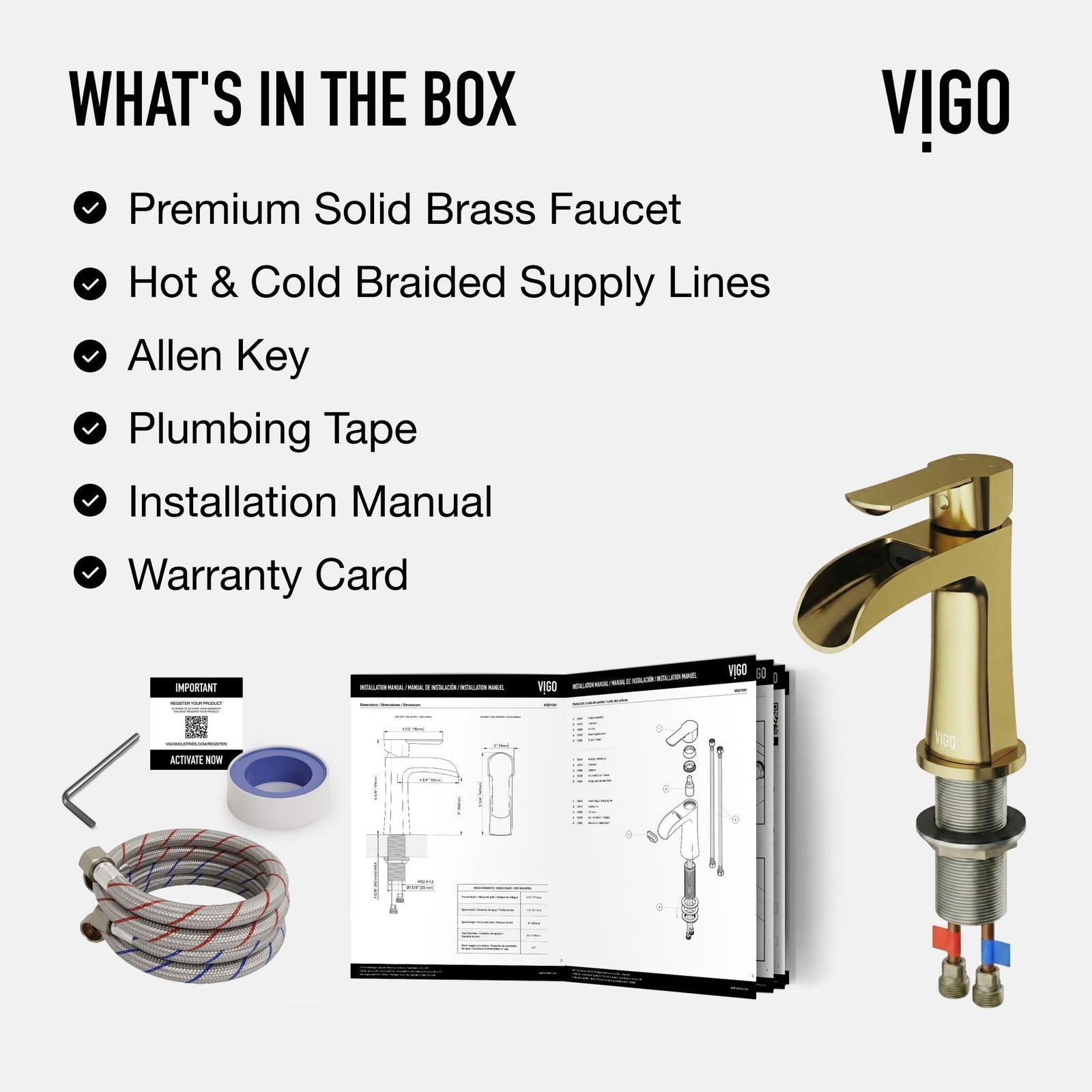 Paloma Single Handle Single Hole Bathroom Sink Faucet, WaterSense Certified, Matte Gold C1B2 - product image 5