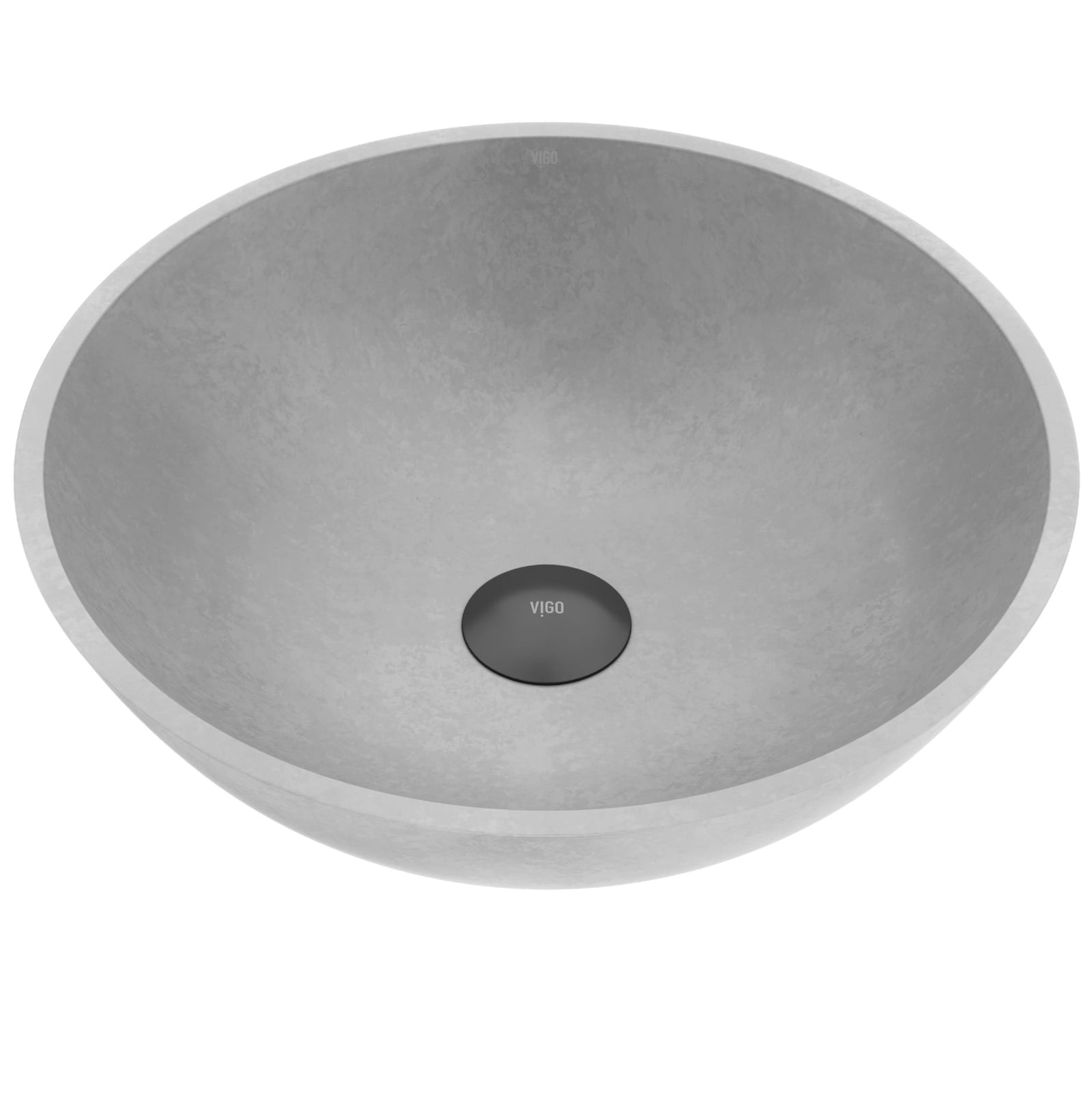 Ravenna Gothic ConcretoStone 16x16-in Deep Grey Bathroom Sink/Basin with Round Vessel V4H1 - product image 1