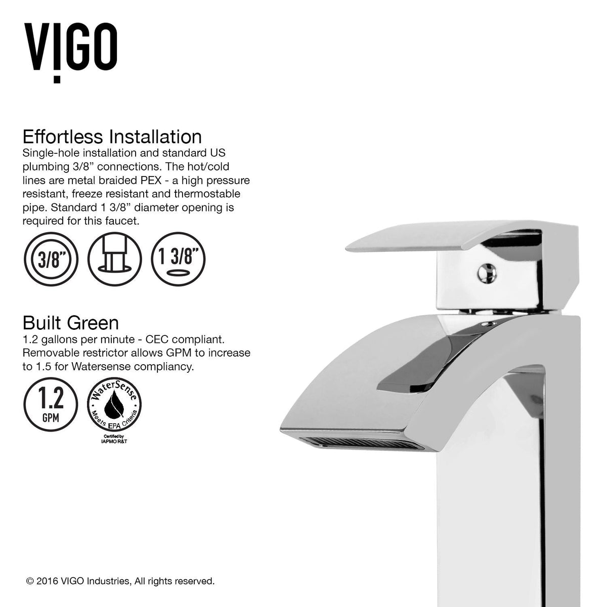 Satro Single Handle Single Hole Bathroom Sink Faucet, WaterSense Certified, Chrome K5S1 - product image 7