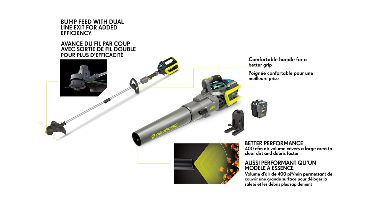 48 V Cordless Leaf Blower & Trimmer Combo, 2 Ah Battery Included C7T7 - product image 4