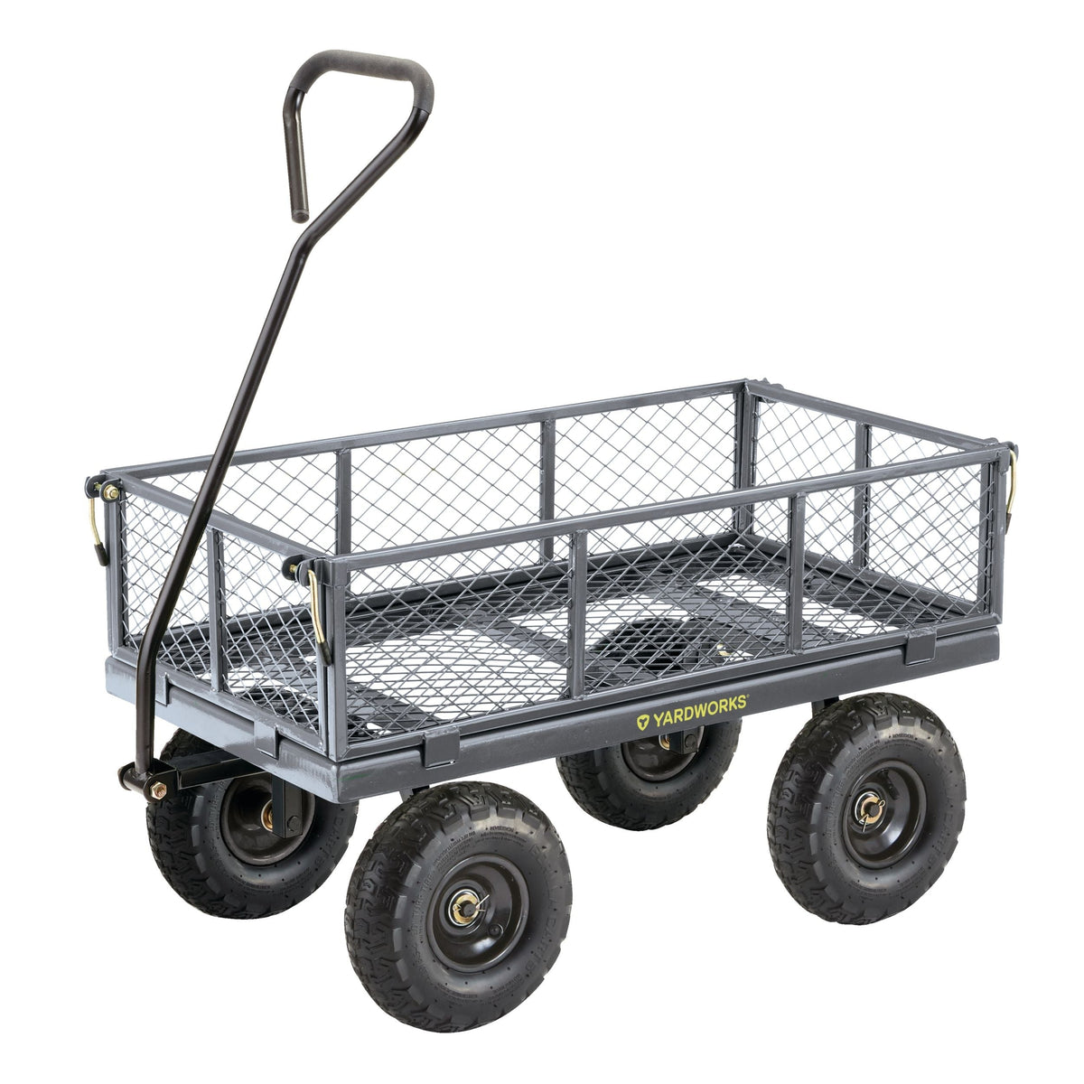 Steel Tray 4-Wheel Removable-Sides Mesh Yard/Garden Cart 600 lb H8Q1 - product image 1