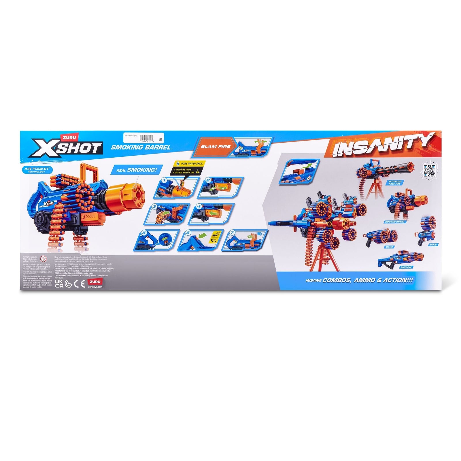 X-Shot Insanity Smoking Barrel Foam Dart Toy Blaster with 72 Darts Q1J3 - product image 5