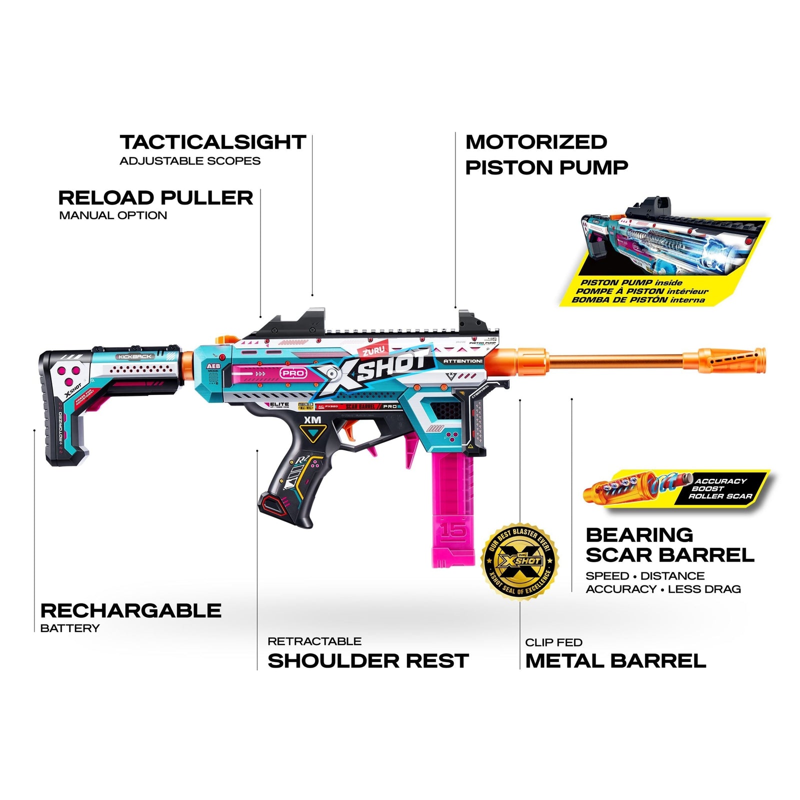 X-Shot Pro Motorized Foam Dart Toy Blaster with 40 Darts H1L9 - product image 6