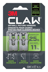 3M Claw DrywAll Picture Hanger, 25-lb Capacity, 4 Hangers per Pack M5Z1 - product image 1