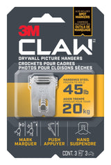 3M Claw DrywAll Picture Hanger, 45-lb Capacity, 3 Hangers per Pack S2I2 - product image 1