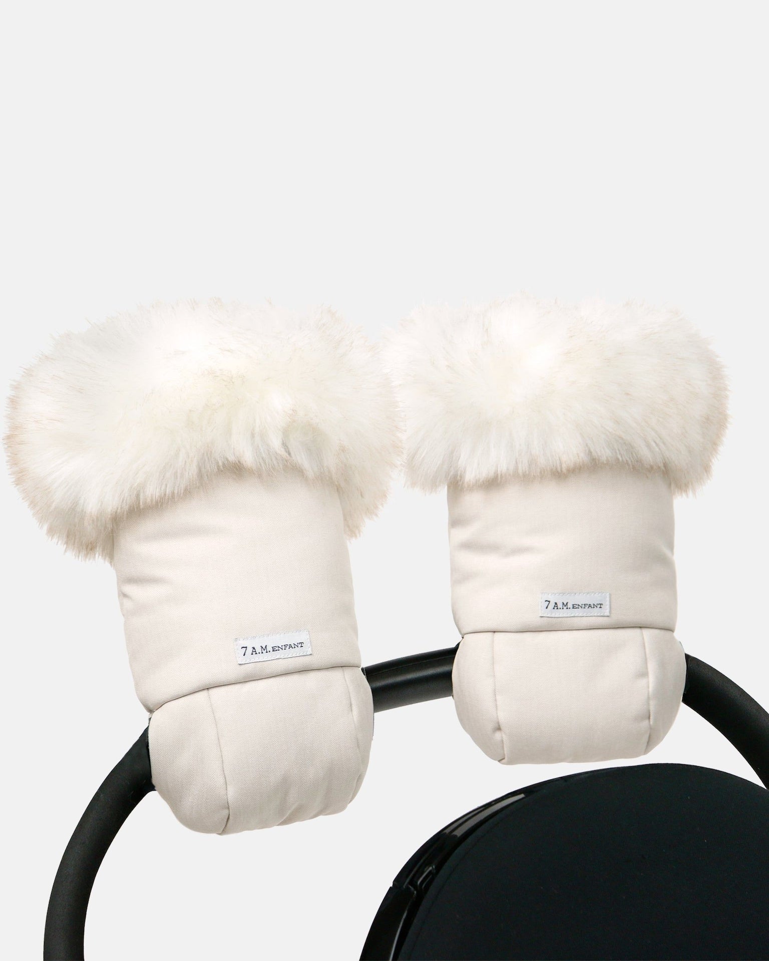 7AM Enfant Warmmuffs - White Fur and Beige Heather D6E9 - product image 1