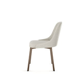 Harper Upholstered Dining Chair, Boucle Polyester Fabric & Bronze Metal Frame J2M4 - product image 3