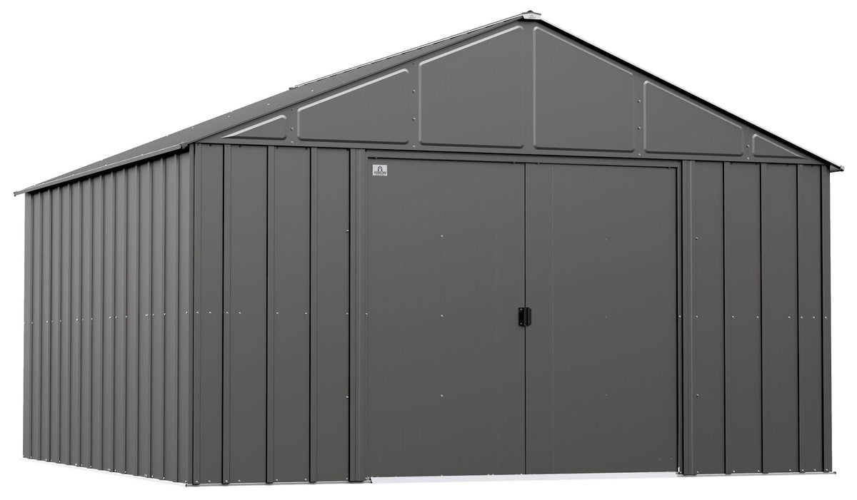 Classic 12x12-ft Charcoal Corrosion-Resistant Metal Shed R1J6 - product image 1