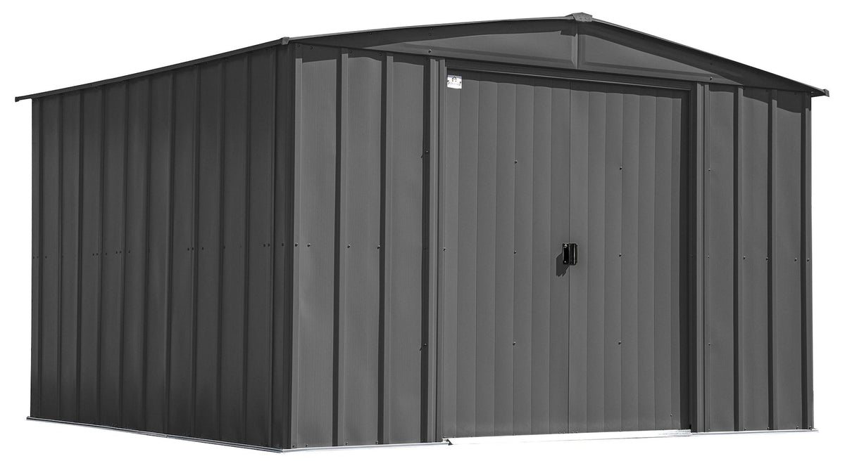 Classic Galvanized Steel Storage Shed, Charcoal, 10-ft x 12-ft V6I1 - product image 2