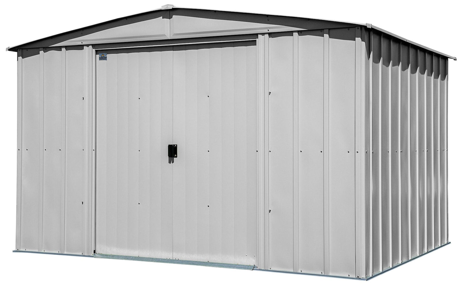 Classic Galvanized Steel Storage Shed, Flute Grey, 10-ft x 8-ft Q5S5 - product image 1