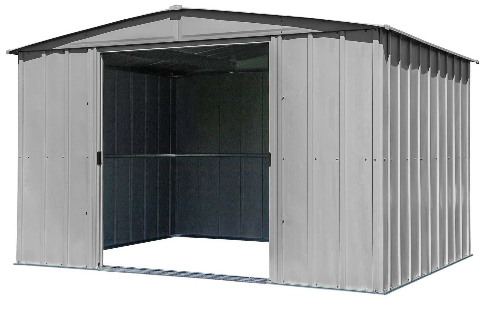 Classic Galvanized Steel Storage Shed, Flute Grey, 10-ft x 8-ft V1J9 - product image 5