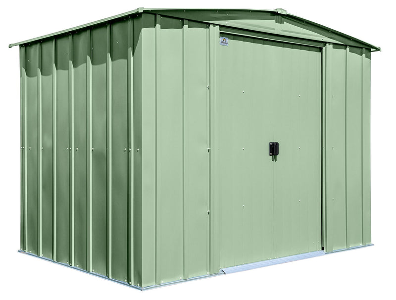 Classic Galvanized Steel Storage Shed, Sage Green, 8-ft x 6-ft M7N5