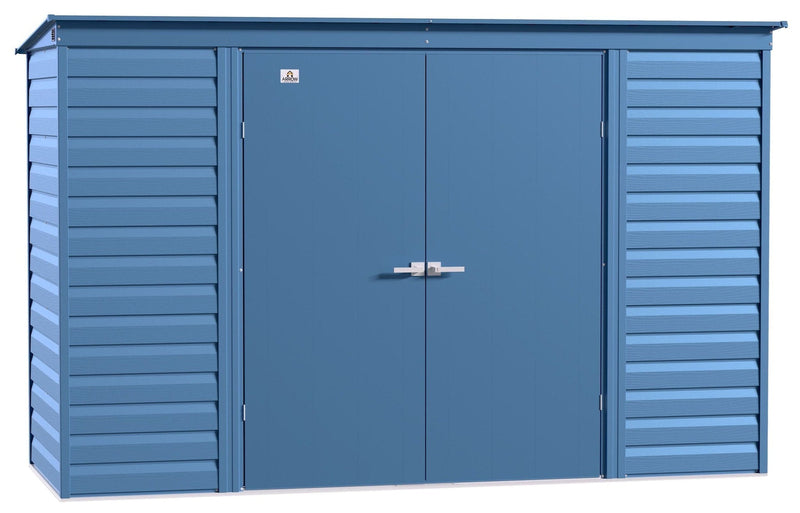 Select Galvanized Steel Storage Shed, Blue Grey, 10-ft x 4-ft R7X3
