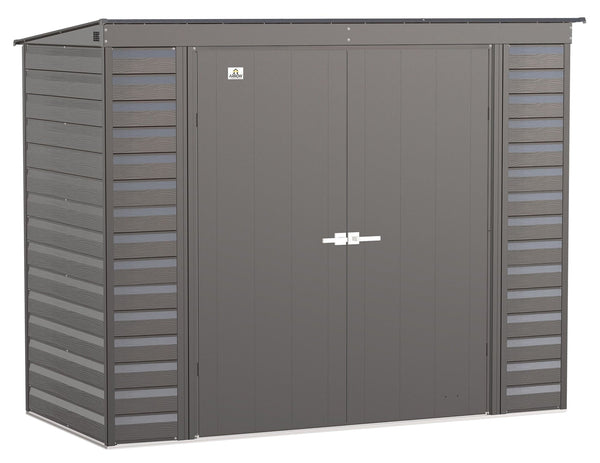 Select Galvanized Steel Storage Shed, Charcoal, 8-ft x 4-ft M4C9