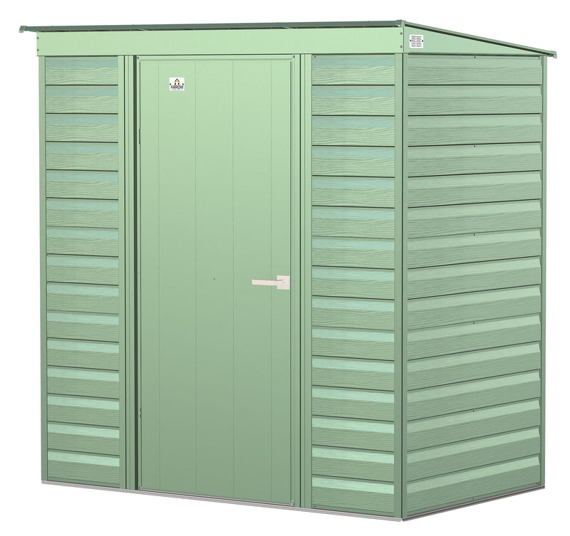 Select Galvanized Steel Storage Shed, Sage Green, 6-ft x 4-ft O7K1