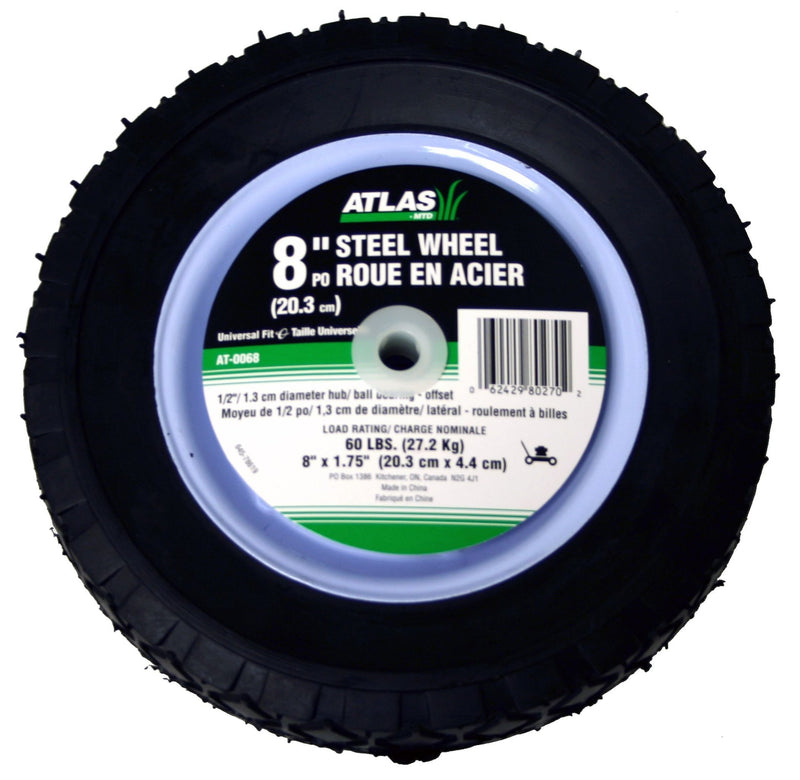Steel Lawn Mower RePlacement Wheel with Ball Bearings, 8 in x 1.75-in M4Y0