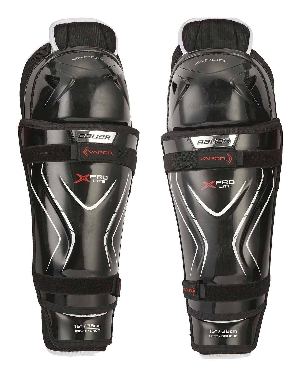 Vapor X Pro Lite Junior Hockey Shin Guards with Tapered Fit, Hyperlite HD Foam, Black S3U2 - product image 1