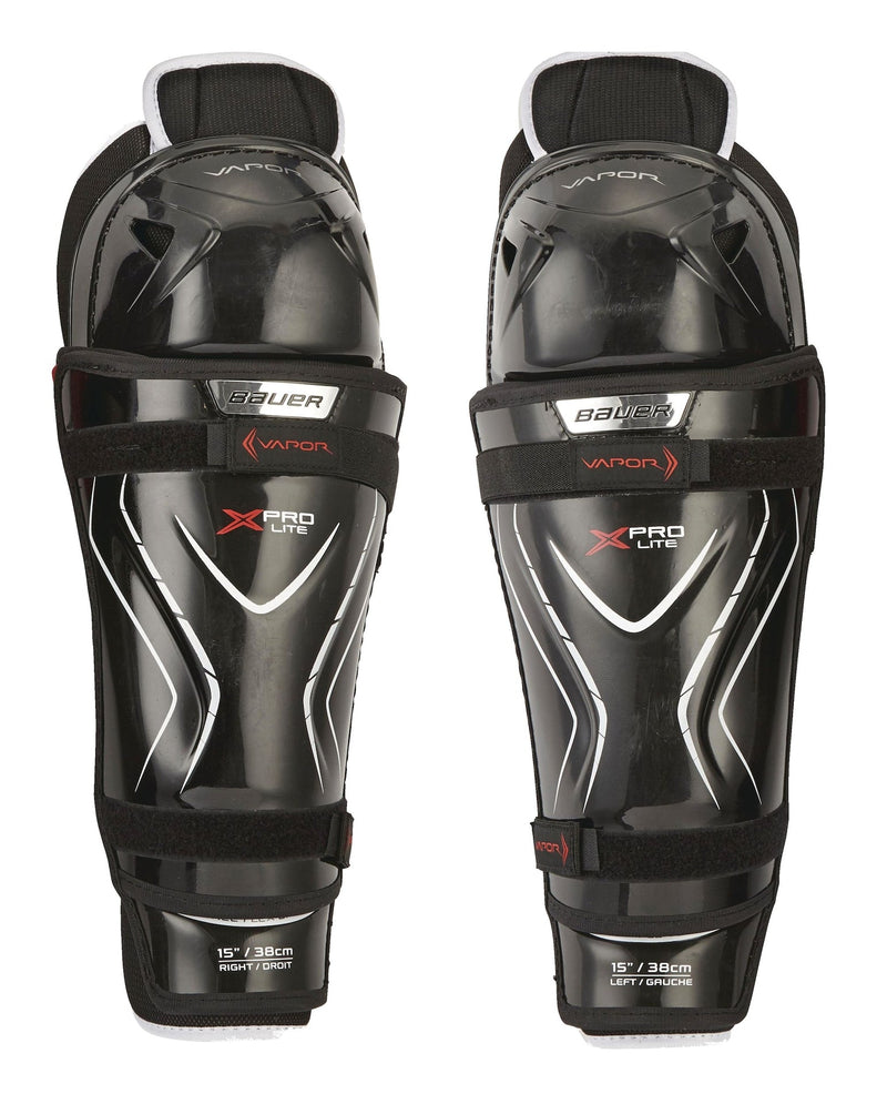 Vapor X Pro Lite Junior Hockey Shin Guards with Tapered Fit, Hyperlite HD Foam, Black S3U2