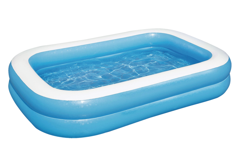 Rectangular Inflatable Family Wading Pool, 8.5-ft x 5.8-ft x 20-in E1U9