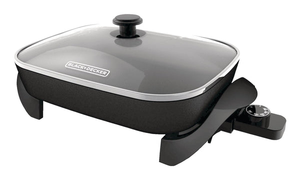 Family-Sized Non-Stick Electric Skillet, Black, 12x15-in O1B3