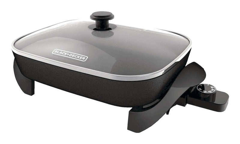 Family-Sized Non-Stick Electric Skillet, Black, 12x15-in O1B3