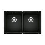 Precis SILGRANIT 29-in 50/50 Double Bowl Undermount Kitchen Sink, Coal Black N7B7 - product image 1
