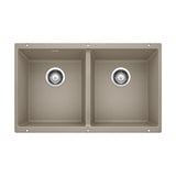 Precis SILGRANIT 29-in 50/50 Double Bowl Undermount Kitchen Sink, Truffle V7T4 - product image 1