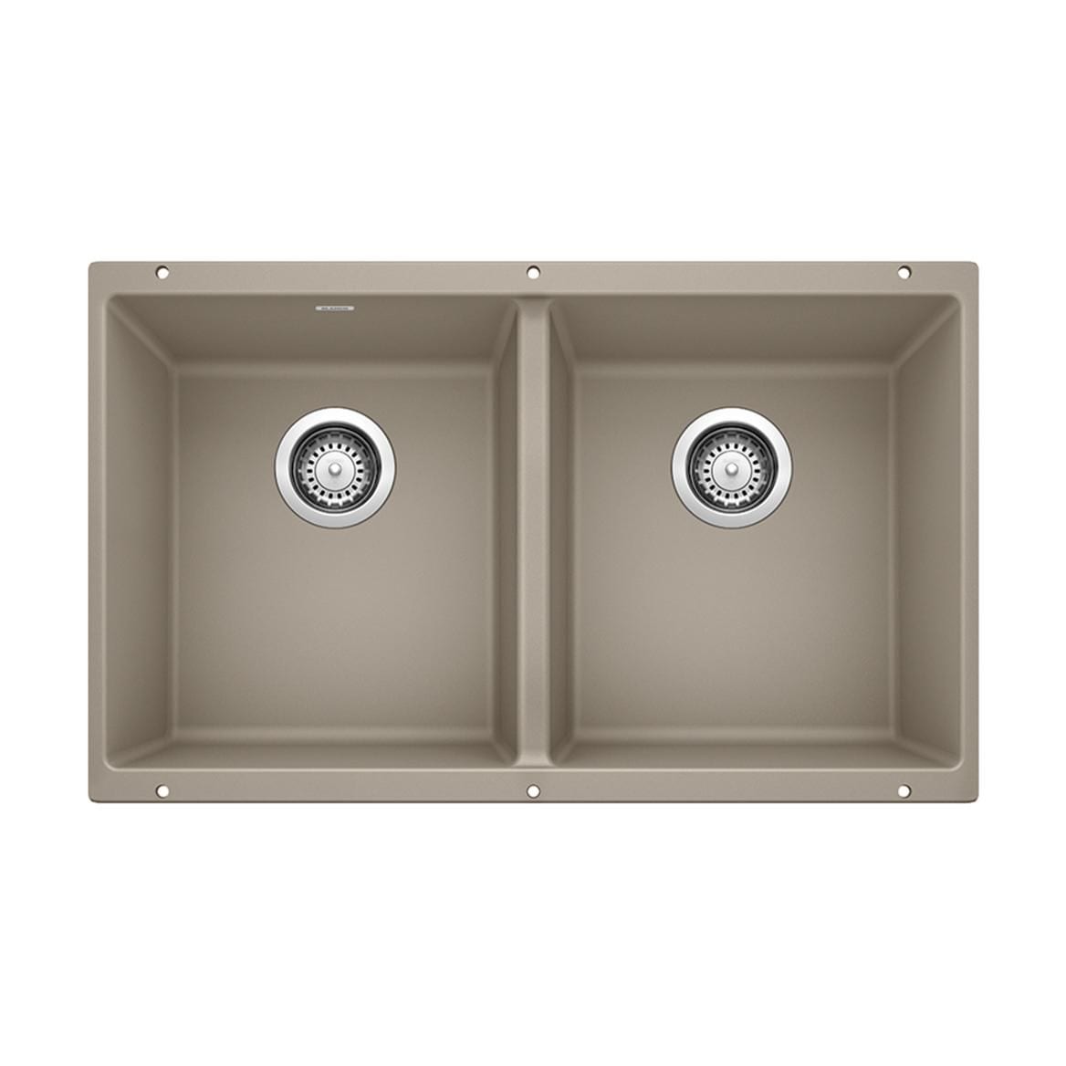 Precis SILGRANIT 29-in 50/50 Double Bowl Undermount Kitchen Sink, Truffle V7T4 - product image 1