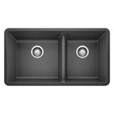 Precis SILGRANIT 33-in 60/40 Double Bowl Undermount Kitchen Sink, Anthracite Z2N2 - product image 1