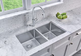 Quatrus R15 32-in 50/50 Double Bowl Undermount Stainless Steel Kitchen Sink E3M6 - product image 2