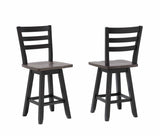 Aaron Oak/Dark Grey Swivel Counter/Bar Stool with Back Rest, 2-pc X2A8 - product image 1